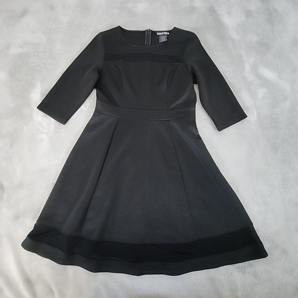 Paperdoll Dress Womens Medium‎ Black 3/4 Sleeve A Line Round Neck Coctail Formal